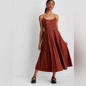 Future Collective Pleated Midi Dress with Belt